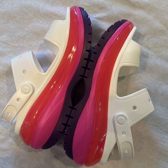Crocs Mega Crush Sandal Size 9 White Pink Purple Platform - Picture 5 of 11